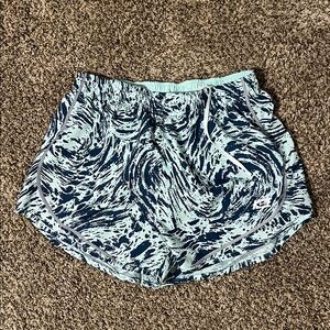 Nike Women's Blue and White Athletic Shorts